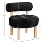 Ambre Vegan Shearling Fabric Upholstered Accent Chair in Black
