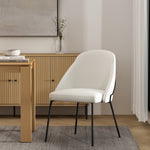 Gracie Vegan Leather Metal Dining Chair in White and Black