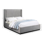Logan Linen Textured Fabric Upholstered King Bed in Grey