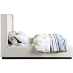 Logan Linen Textured Fabric Upholstered Queen Bed in Beige