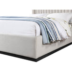 Logan Linen Textured Fabric Upholstered Queen Bed in Beige