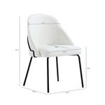 Gracie Vegan Leather Metal Dining Chair in White and Black