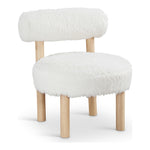 Ambre Vegan Shearling Fabric Upholstered Accent Chair in Cream
