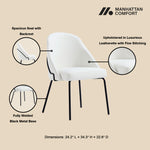Gracie Vegan Leather Metal Dining Chair in White and Black