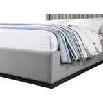 Logan Linen Textured Fabric Upholstered Queen Bed in Grey