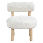 Ambre Vegan Shearling Fabric Upholstered Accent Chair in Cream