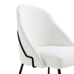 Gracie Vegan Leather Metal Dining Chair in White and Black