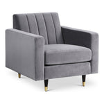 Lola Velvet Upholstered Chair in Grey