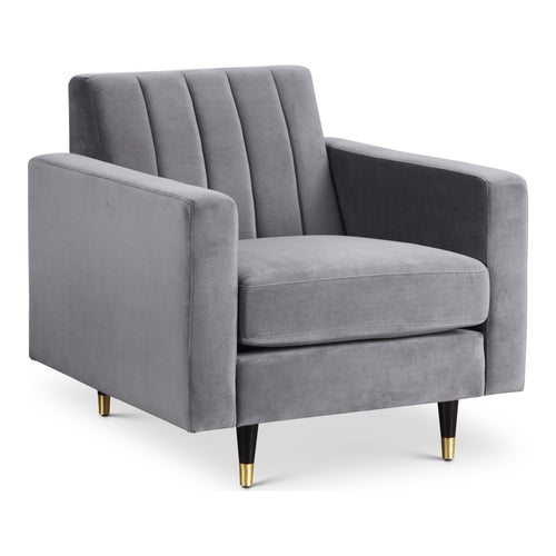 Lola Velvet Upholstered Chair in Grey