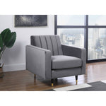 Lola Velvet Upholstered Chair in Grey