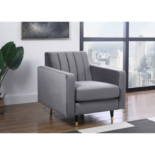 Lola Velvet Upholstered Chair in Grey