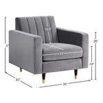 Lola Velvet Upholstered Chair in Grey