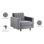 Lola Velvet Upholstered Chair in Grey