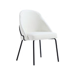 Gracie Vegan Leather Metal Dining Chair in White and Black