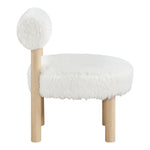Ambre Vegan Shearling Fabric Upholstered Accent Chair in Cream