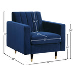 Lola Velvet Upholstered Chair in Navy