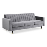 Lola 85" Velvet Upholstered Sofa in Grey