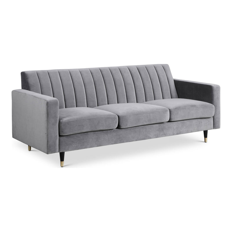 Lola 85" Velvet Upholstered Sofa in Grey