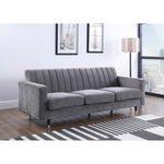 Lola 85" Velvet Upholstered Sofa in Grey
