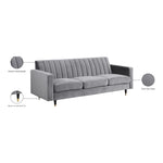 Lola 85" Velvet Upholstered Sofa in Grey