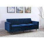 Lola 85" Velvet Upholstered Sofa in Navy