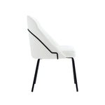 Gracie Vegan Leather Metal Dining Chair in White and Black