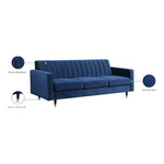 Lola 85" Velvet Upholstered Sofa in Navy