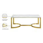 London Marble Veneer Top And Steel Base Coffee Table in Gold
