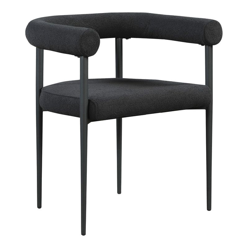 Louie Boucle Fabric Upholstered Dining Chair in Black