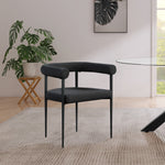 Louie Boucle Fabric Upholstered Dining Chair in Black