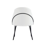 Gracie Vegan Leather Metal Dining Chair in White and Black