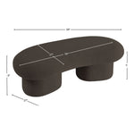 Luka Boucle Fabric Upholstered Bench in Brown
