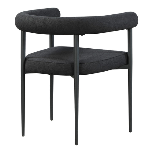 Louie Boucle Fabric Upholstered Dining Chair in Black