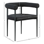 Louie Boucle Fabric Upholstered Dining Chair in Black