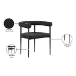 Louie Boucle Fabric Upholstered Dining Chair in Black
