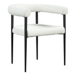 Louie Boucle Fabric Upholstered Dining Chair in Cream