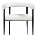 Louie Boucle Fabric Upholstered Dining Chair in Cream