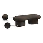 Luka Boucle Fabric Upholstered Bench in Brown
