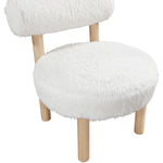 Ambre Vegan Shearling Fabric Upholstered Accent Chair in Cream