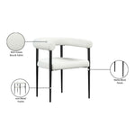 Louie Boucle Fabric Upholstered Dining Chair in Cream