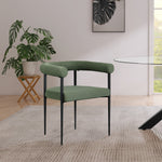 Louie Boucle Fabric Upholstered Dining Chair in Green