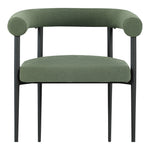 Louie Boucle Fabric Upholstered Dining Chair in Green