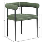 Louie Boucle Fabric Upholstered Dining Chair in Green