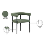 Louie Boucle Fabric Upholstered Dining Chair in Green