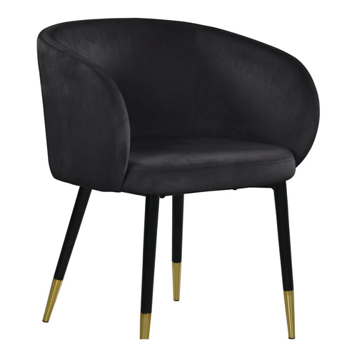Louise Velvet Upholstered Dining Chair in Black