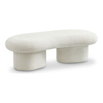 Luka Boucle Fabric Upholstered Bench in Cream