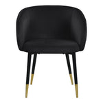 Louise Velvet Upholstered Dining Chair in Black