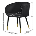 Louise Velvet Upholstered Dining Chair in Black