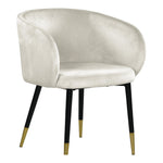 Louise Velvet Upholstered Dining Chair in Cream
