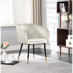 Louise Velvet Upholstered Dining Chair in Cream
